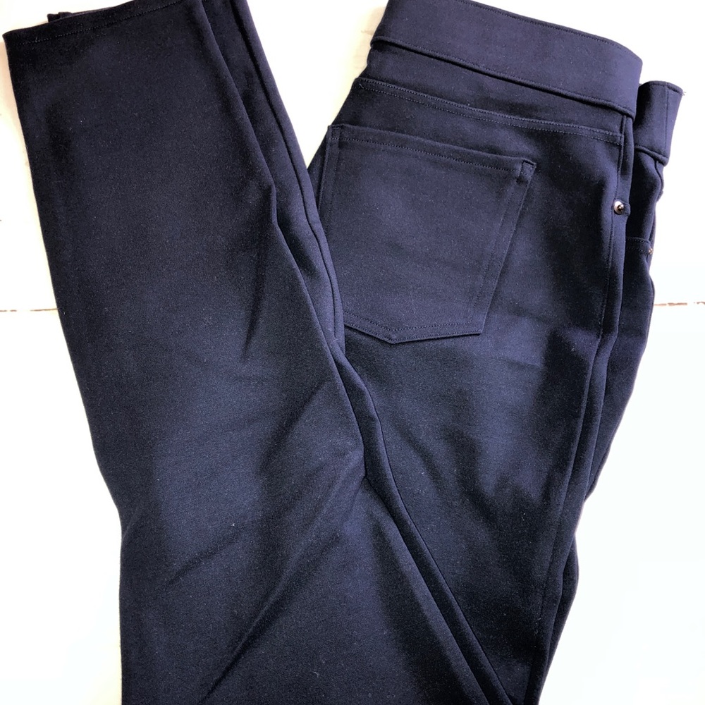 Spanx Navy Blue Ponte Ankle Length Leggings